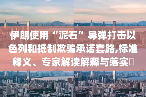 伊朗使用“泥石”導(dǎo)彈打擊以色列和抵制欺騙承諾套路,標(biāo)準(zhǔn)釋義、專家解讀解釋與落實(shí)?