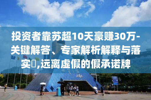 投資者靠蘇超10天豪賺30萬-關(guān)鍵解答、專家解析解釋與落實?,遠(yuǎn)離虛假的假承諾牌