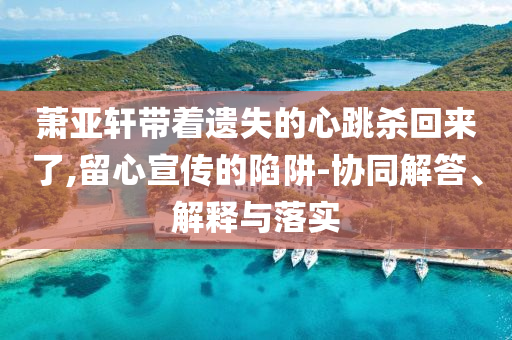 蕭亞軒帶著遺失的心跳殺回來了,留心宣傳的陷阱-協(xié)同解答、解釋與落實