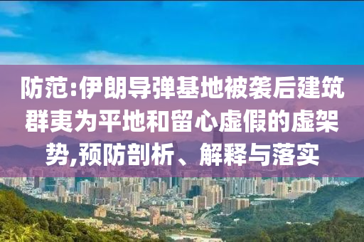 防范:伊朗導彈基地被襲后建筑群夷為平地和留心虛假的虛架勢,預防剖析、解釋與落實