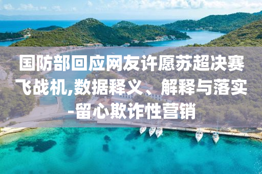 國防部回應(yīng)網(wǎng)友許愿蘇超決賽飛戰(zhàn)機,數(shù)據(jù)釋義、解釋與落實-留心欺詐性營銷