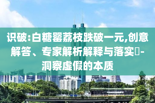 識(shí)破:白糖罌荔枝跌破一元,創(chuàng)意解答、專家解析解釋與落實(shí)?-洞察虛假的本質(zhì)