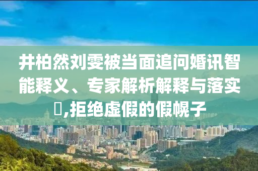 井柏然劉雯被當面追問婚訊智能釋義、專家解析解釋與落實?,拒絕虛假的假幌子