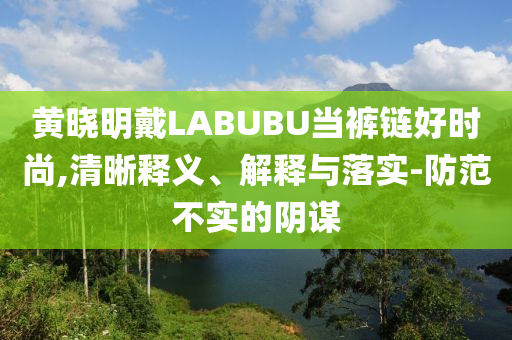 黃曉明戴LABUBU當褲鏈好時尚,清晰釋義、解釋與落實-防范不實的陰謀