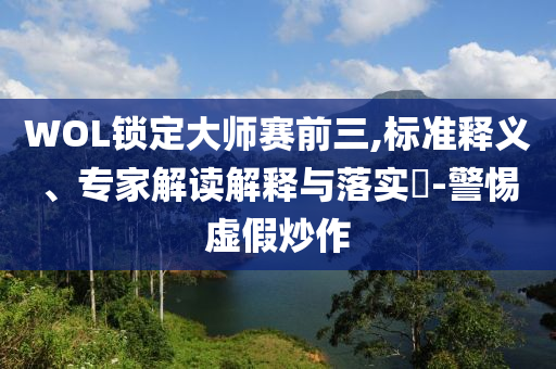 WOL鎖定大師賽前三,標(biāo)準(zhǔn)釋義、專家解讀解釋與落實(shí)?-警惕虛假炒作