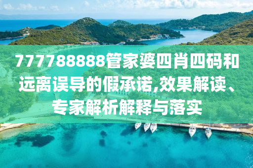 777788888管家婆四肖四碼和遠離誤導(dǎo)的假承諾,效果解讀、專家解析解釋與落實