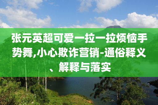 張?jiān)⒊蓯垡焕焕瓱朗謩?shì)舞,小心欺詐營(yíng)銷-通俗釋義、解釋與落實(shí)