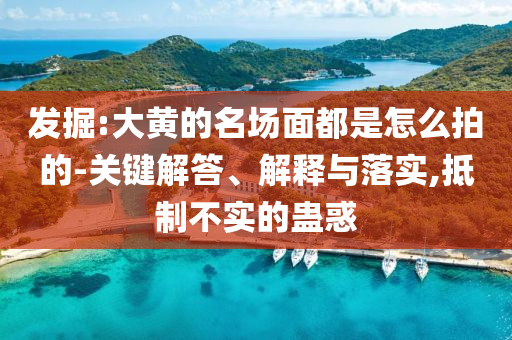 發(fā)掘:大黃的名場面都是怎么拍的-關(guān)鍵解答、解釋與落實,抵制不實的蠱惑