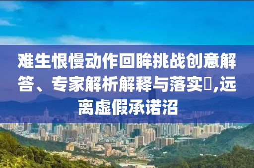 難生恨慢動作回眸挑戰(zhàn)創(chuàng)意解答、專家解析解釋與落實?,遠離虛假承諾沼