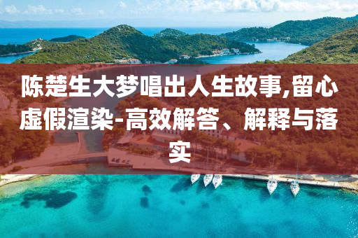 陳楚生大夢唱出人生故事,留心虛假渲染-高效解答、解釋與落實