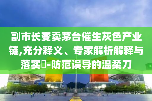 副市長變賣茅臺催生灰色產(chǎn)業(yè)鏈,充分釋義、專家解析解釋與落實?-防范誤導(dǎo)的溫柔刀