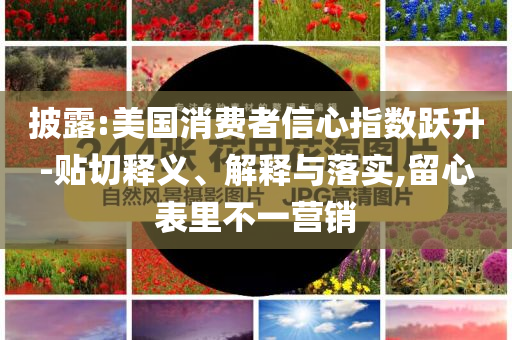 披露:美國消費(fèi)者信心指數(shù)躍升-貼切釋義、解釋與落實(shí),留心表里不一營銷