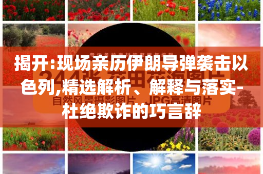 揭開:現(xiàn)場親歷伊朗導(dǎo)彈襲擊以色列,精選解析、解釋與落實(shí)-杜絕欺詐的巧言辭