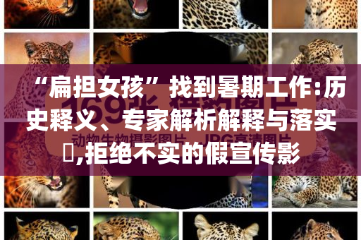 “扁擔女孩”找到暑期工作:歷史釋義、專家解析解釋與落實?,拒絕不實的假宣傳影