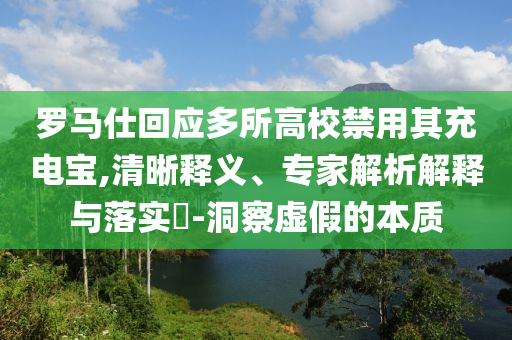羅馬仕回應(yīng)多所高校禁用其充電寶,清晰釋義、專家解析解釋與落實(shí)?-洞察虛假的本質(zhì)