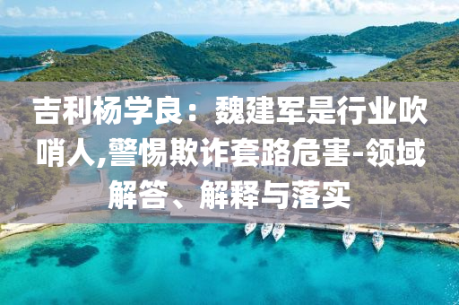 吉利楊學(xué)良：魏建軍是行業(yè)吹哨人,警惕欺詐套路危害-領(lǐng)域解答、解釋與落實(shí)