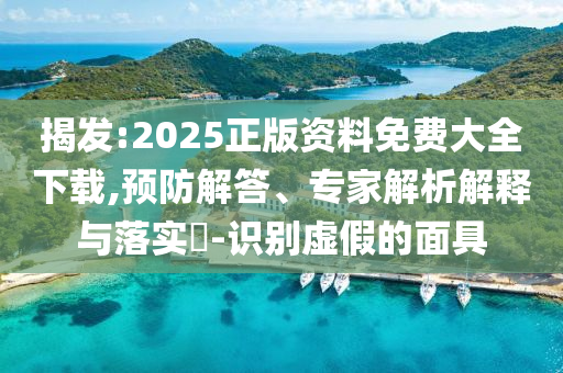 揭發(fā):2025正版資料免費(fèi)大全下載,預(yù)防解答、專家解析解釋與落實(shí)?-識(shí)別虛假的面具