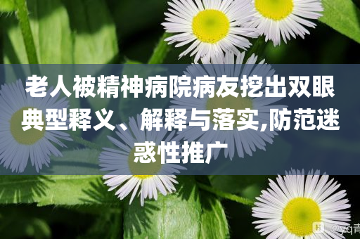 老人被精神病院病友挖出雙眼典型釋義、解釋與落實,防范迷惑性推廣