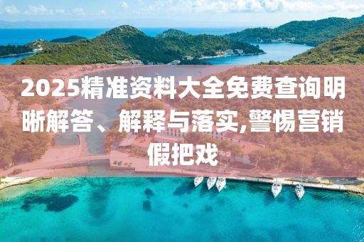 2025精準(zhǔn)資料大全免費查詢明晰解答、解釋與落實,警惕營銷假把戲