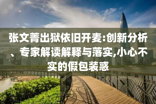 張文菁出獄依舊開麥:創(chuàng)新分析、專家解讀解釋與落實,小心不實的假包裝惑