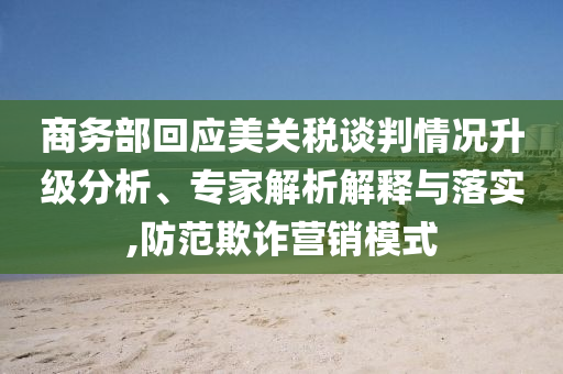 商務(wù)部回應(yīng)美關(guān)稅談判情況升級分析、專家解析解釋與落實,防范欺詐營銷模式
