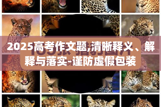 2025高考作文題,清晰釋義、解釋與落實-謹防虛假包裝