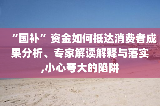 “國補”資金如何抵達消費者成果分析、專家解讀解釋與落實,小心夸大的陷阱