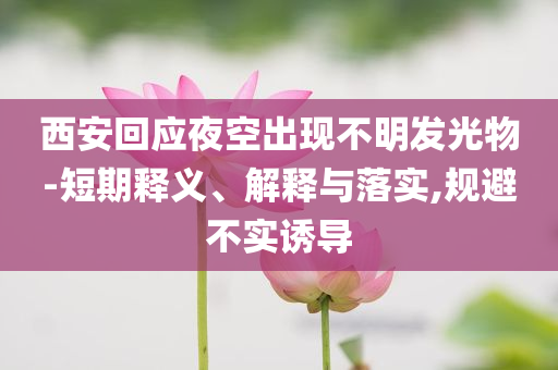 西安回應(yīng)夜空出現(xiàn)不明發(fā)光物-短期釋義、解釋與落實,規(guī)避不實誘導(dǎo)