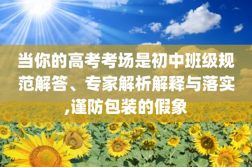 當(dāng)你的高考考場是初中班級規(guī)范解答、專家解析解釋與落實(shí),謹(jǐn)防包裝的假象