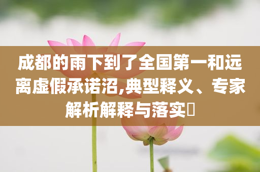 成都的雨下到了全國(guó)第一和遠(yuǎn)離虛假承諾沼,典型釋義、專家解析解釋與落實(shí)?