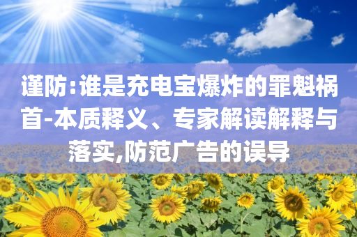 謹(jǐn)防:誰是充電寶爆炸的罪魁禍?zhǔn)?本質(zhì)釋義、專家解讀解釋與落實(shí),防范廣告的誤導(dǎo)
