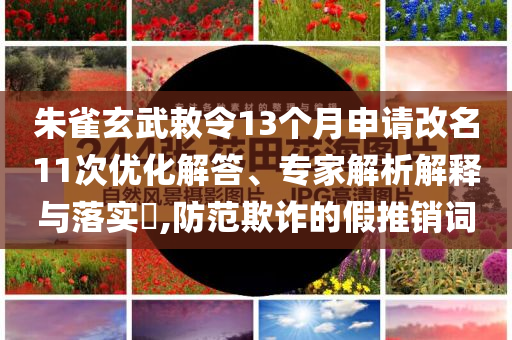 朱雀玄武敕令13個(gè)月申請改名11次優(yōu)化解答、專家解析解釋與落實(shí)?,防范欺詐的假推銷詞