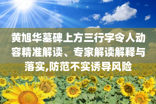 黃旭華墓碑上方三行字令人動(dòng)容精準(zhǔn)解讀、專家解讀解釋與落實(shí),防范不實(shí)誘導(dǎo)風(fēng)險(xiǎn)