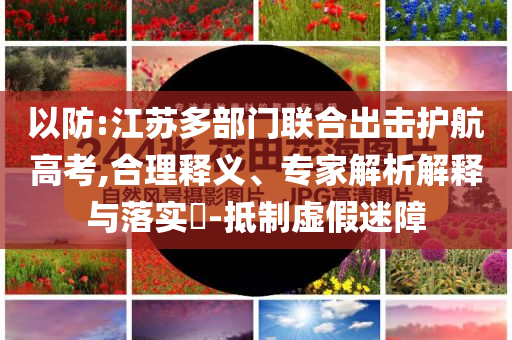 以防:江蘇多部門聯(lián)合出擊護(hù)航高考,合理釋義、專家解析解釋與落實(shí)?-抵制虛假迷障