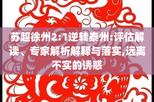 蘇超徐州2:1逆轉(zhuǎn)泰州:評估解讀、專家解析解釋與落實,遠(yuǎn)離不實的誘惑