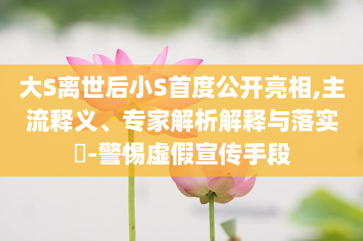 大S離世后小S首度公開亮相,主流釋義、專家解析解釋與落實(shí)?-警惕虛假宣傳手段