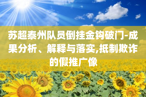 蘇超泰州隊員倒掛金鉤破門-成果分析、解釋與落實,抵制欺詐的假推廣像