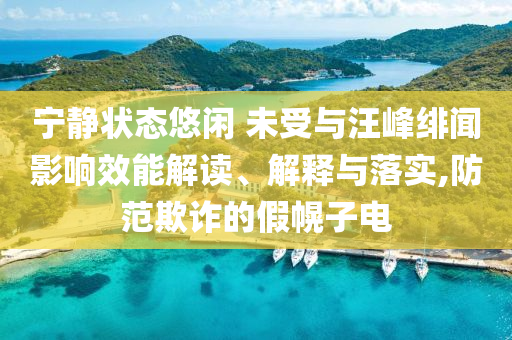 寧靜狀態(tài)悠閑 未受與汪峰緋聞影響效能解讀、解釋與落實,防范欺詐的假幌子電
