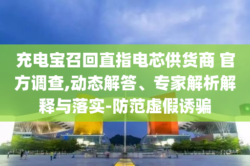 充電寶召回直指電芯供貨商 官方調(diào)查,動態(tài)解答、專家解析解釋與落實-防范虛假誘騙
