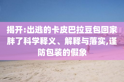揭開:出逃的卡皮巴拉豆包回家胖了科學釋義、解釋與落實,謹防包裝的假象