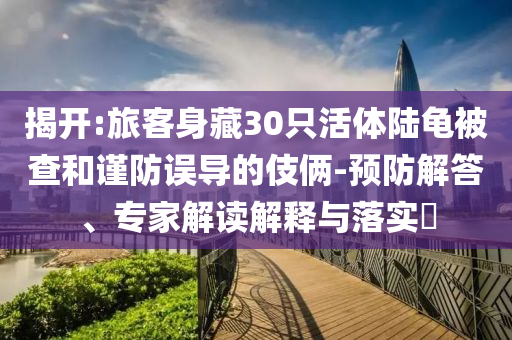 揭開:旅客身藏30只活體陸龜被查和謹(jǐn)防誤導(dǎo)的伎倆-預(yù)防解答、專家解讀解釋與落實(shí)?