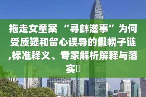 拖走女童案 “尋釁滋事”為何受質(zhì)疑和留心誤導的假幌子鏈,標準釋義、專家解析解釋與落實?