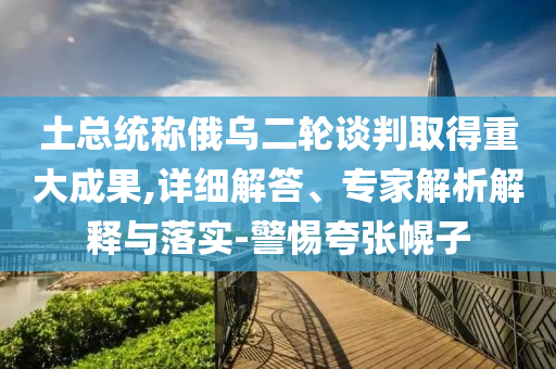 土總統(tǒng)稱俄烏二輪談判取得重大成果,詳細解答、專家解析解釋與落實-警惕夸張幌子