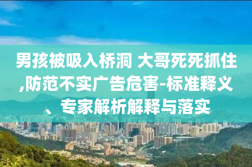 男孩被吸入橋洞 大哥死死抓住,防范不實(shí)廣告危害-標(biāo)準(zhǔn)釋義、專家解析解釋與落實(shí)