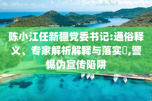 陳小江任新疆黨委書記:通俗釋義、專家解析解釋與落實?,警惕偽宣傳陷阱