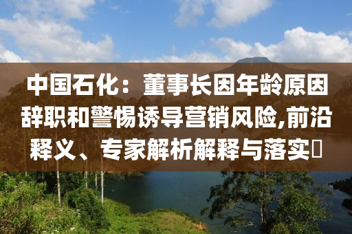 中國石化：董事長因年齡原因辭職和警惕誘導營銷風險,前沿釋義、專家解析解釋與落實?