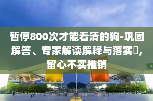 暫停800次才能看清的狗-鞏固解答、專家解讀解釋與落實?,留心不實推銷