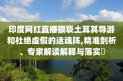 印度網紅直播猥褻土耳其導游和杜絕虛假的迷魂陣,精準剖析、專家解讀解釋與落實?