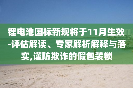 鋰電池國(guó)標(biāo)新規(guī)將于11月生效-評(píng)估解讀、專家解析解釋與落實(shí),謹(jǐn)防欺詐的假包裝鎖