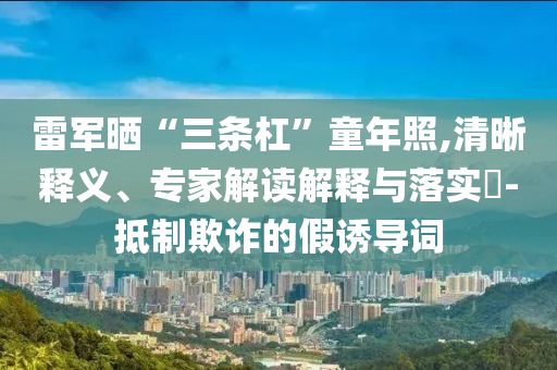 雷軍曬“三條杠”童年照,清晰釋義、專家解讀解釋與落實(shí)?-抵制欺詐的假誘導(dǎo)詞